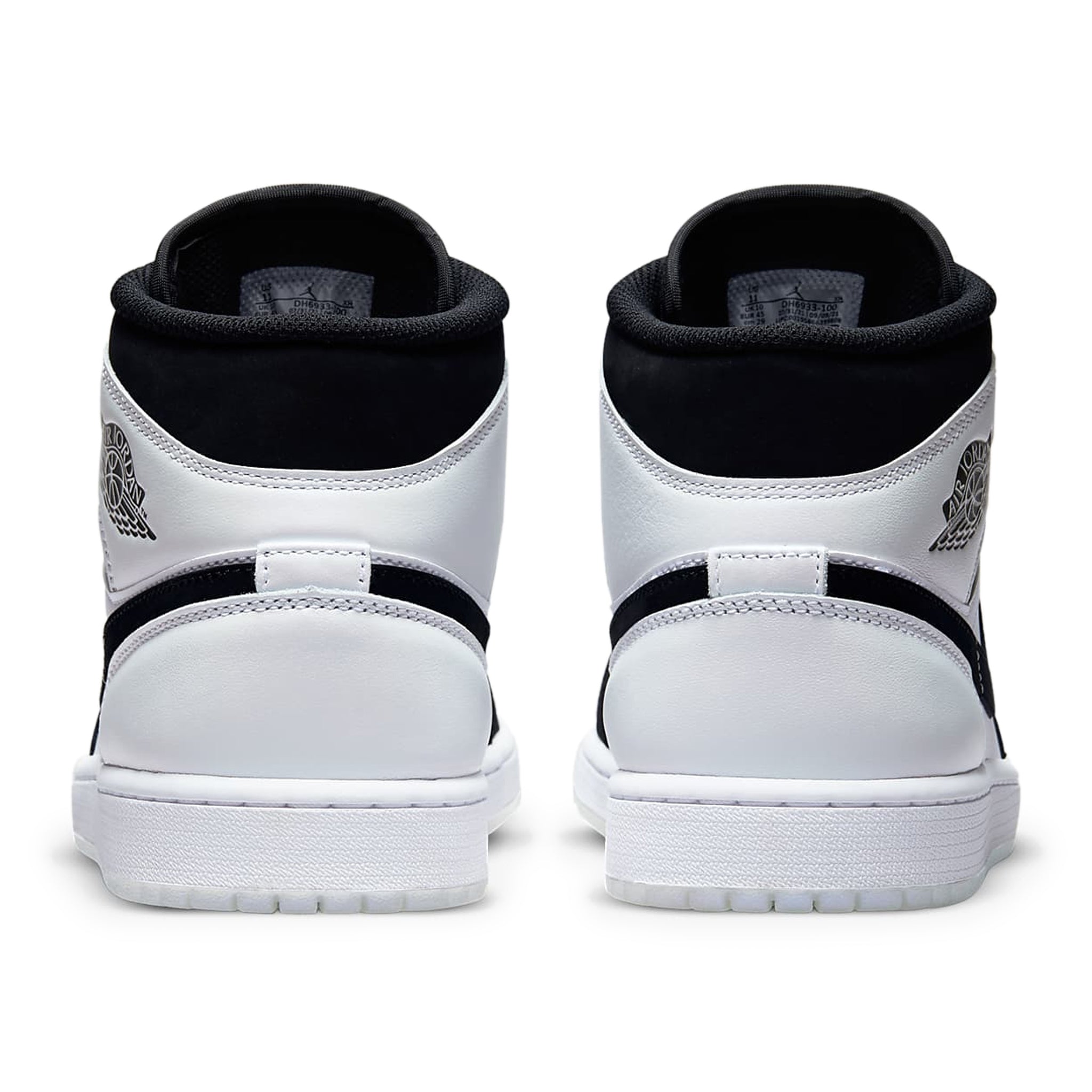 Heel view of Air Jordan 1 Mid Diamond Shorts DH6933-100